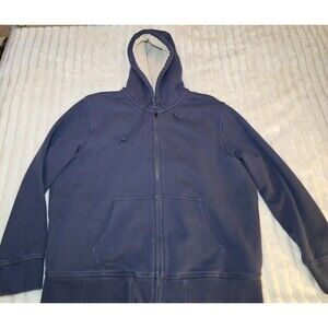 Men's XL Eddie Bauer Very WARM and Very THICK Sherpa Zip Hoodie Blue MINT